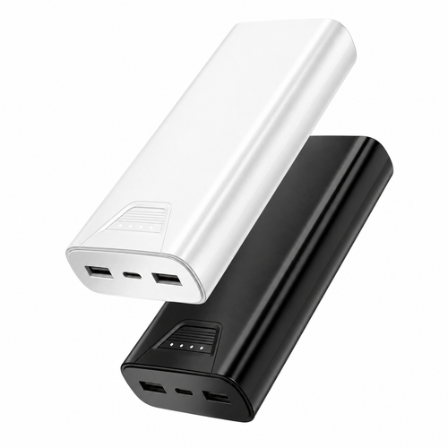 10000 mAh high capacity fast charging dual USB output black power bank | SKU: M2RVD-PB041WH