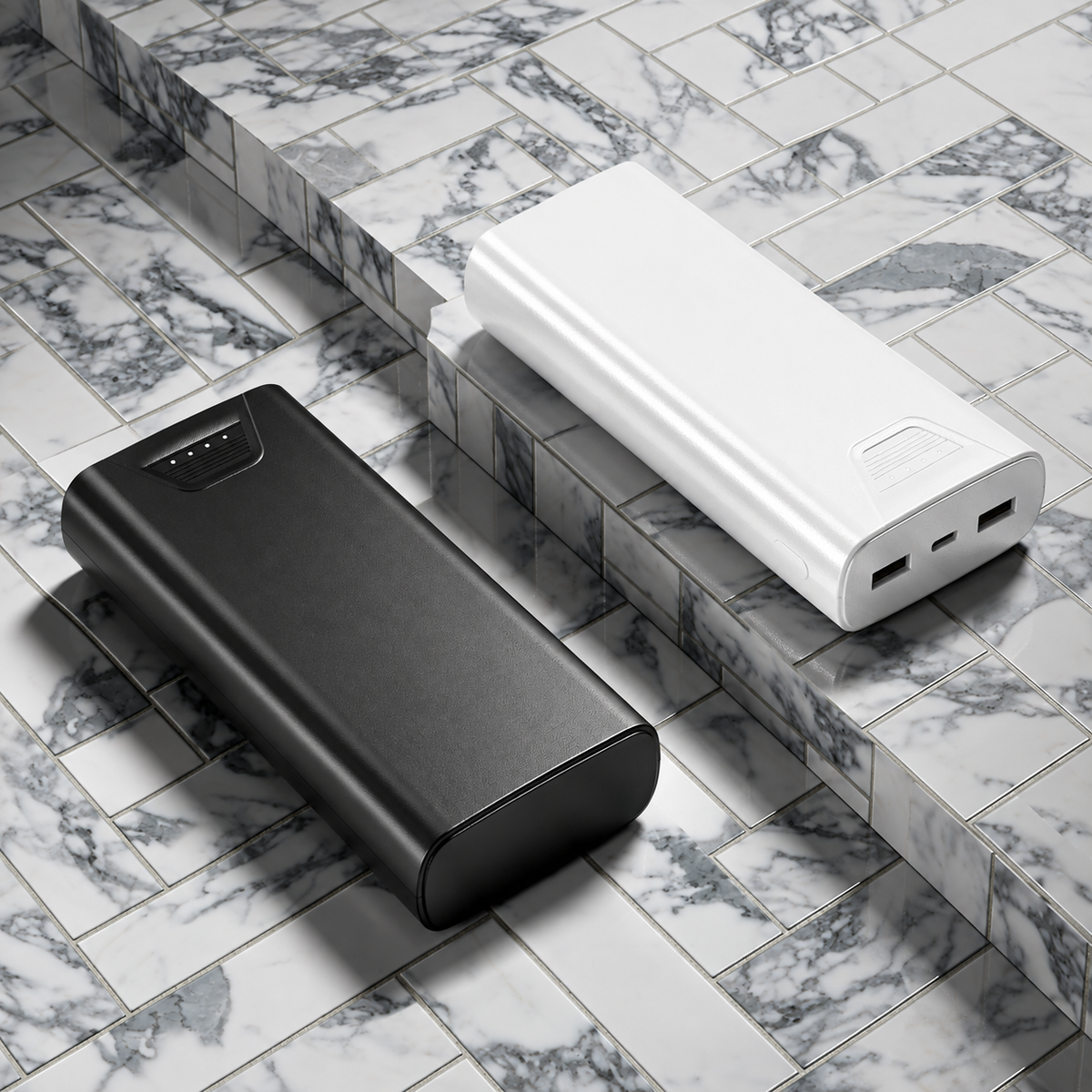 10000 mAh high capacity fast charging dual USB output black power bank | SKU: M2RVD-PB041WH