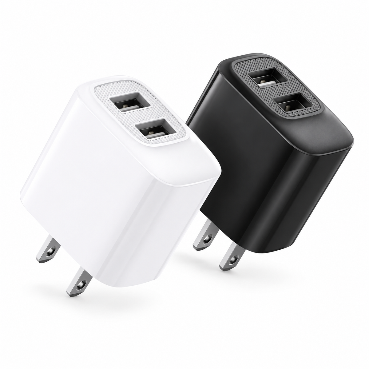 Fast charging 5V/2.4A US power delivery Travel Charger with Dual USB A Ports | SKU: M2RVD-TC012-PDTYPECWH05