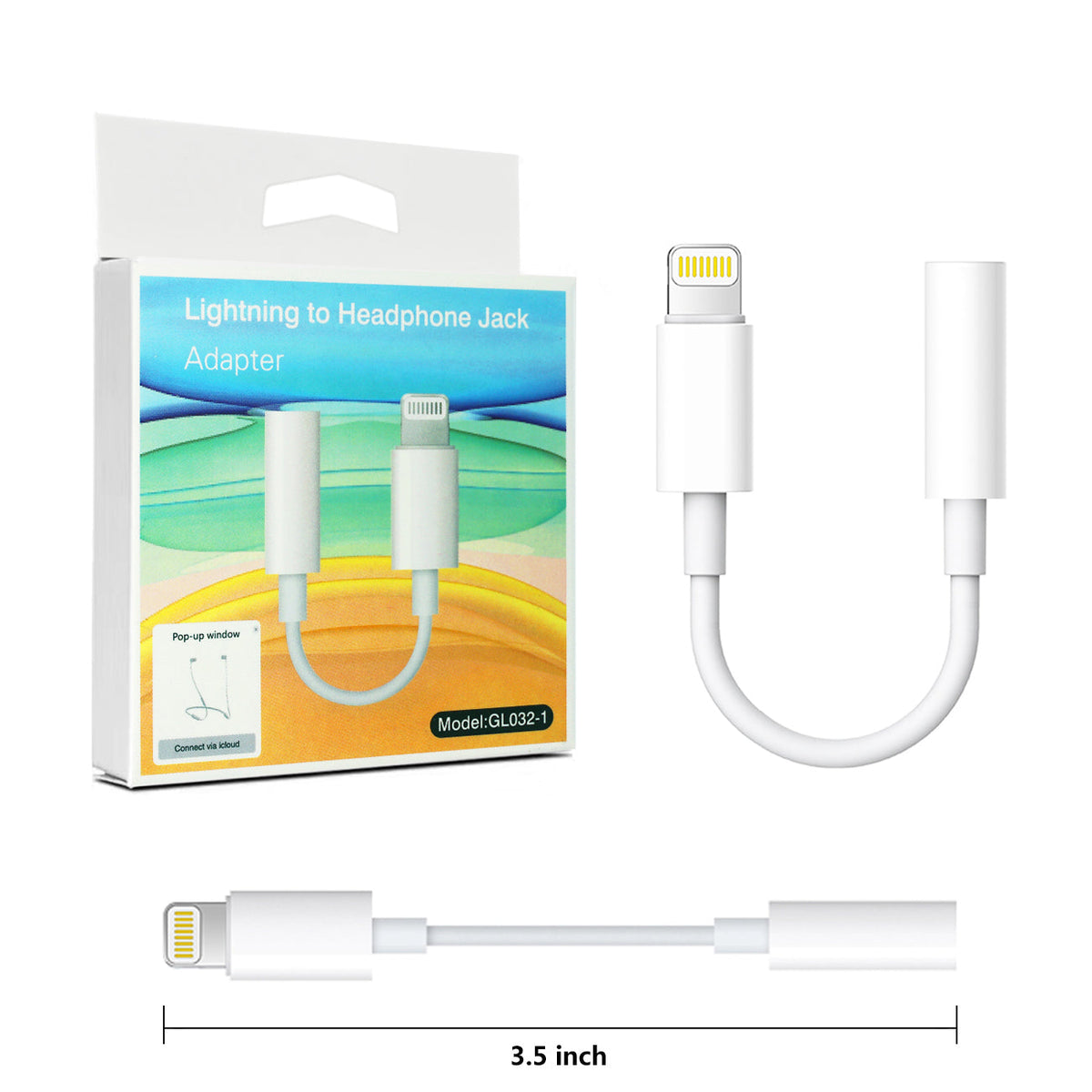 8PIN to Headphone Jack Adpter for ios Dongle Aux Audio 3.5mm Jack Earphone Stereo Cable bluetooth SKU:MM07-35MM8PWH