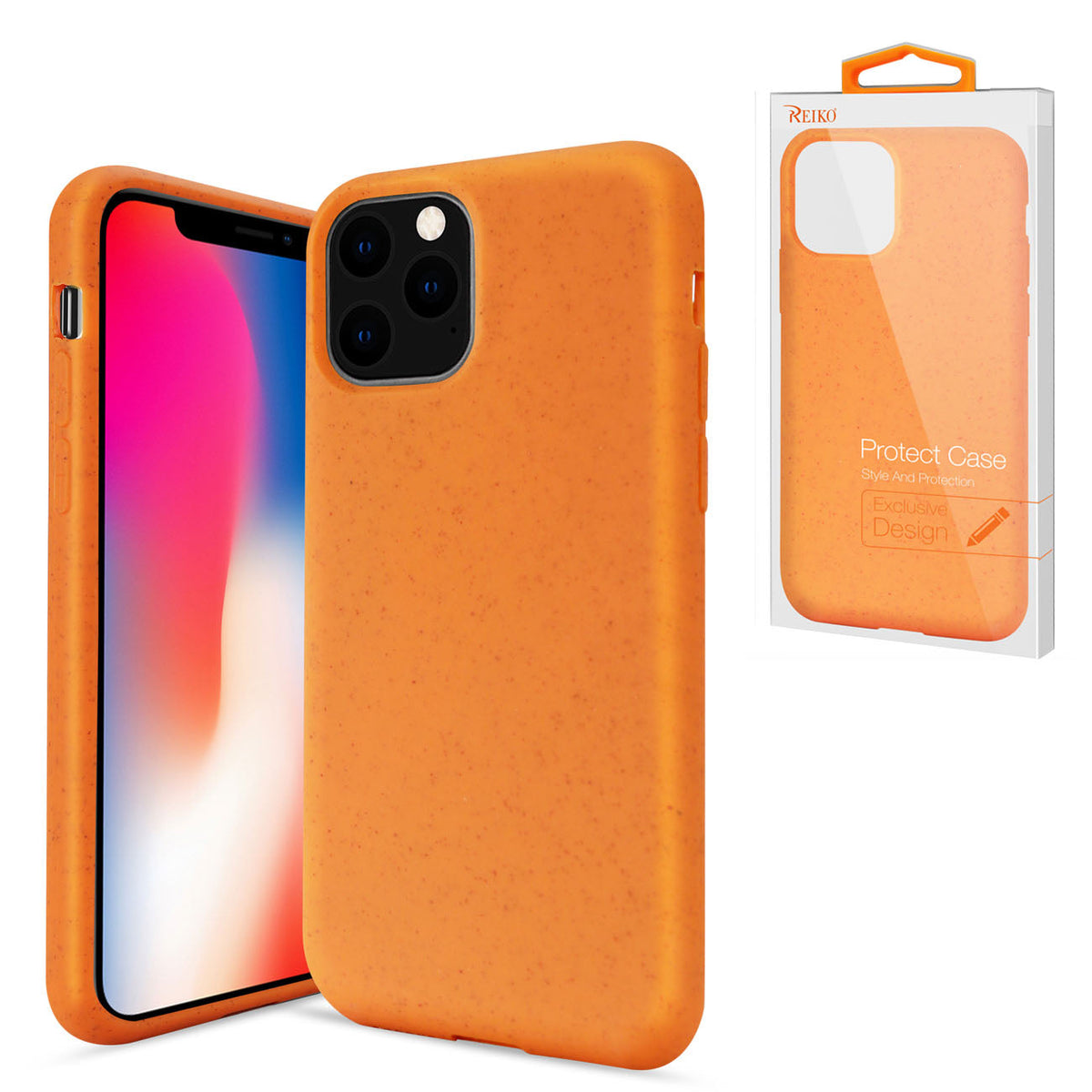 Reiko APPLE IPHONE 11 PRO MAX Wheat Bran Material Silicone Phone Case In Orange