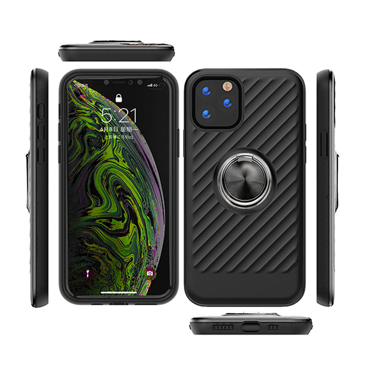 APPLE IPHONE 11 PRO Case with Ring Holder In Black