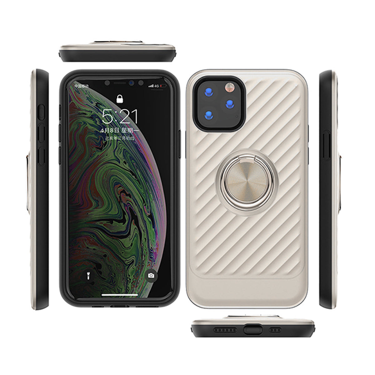 APPLE IPHONE 11 PRO Case with Ring Holder In Silver