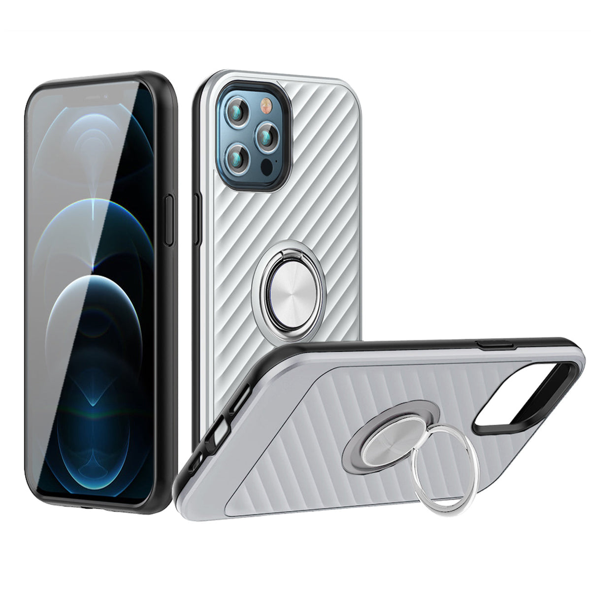 Phone Case with Ring Holder APPLE IPHONE 12 PRO MAX In Silver