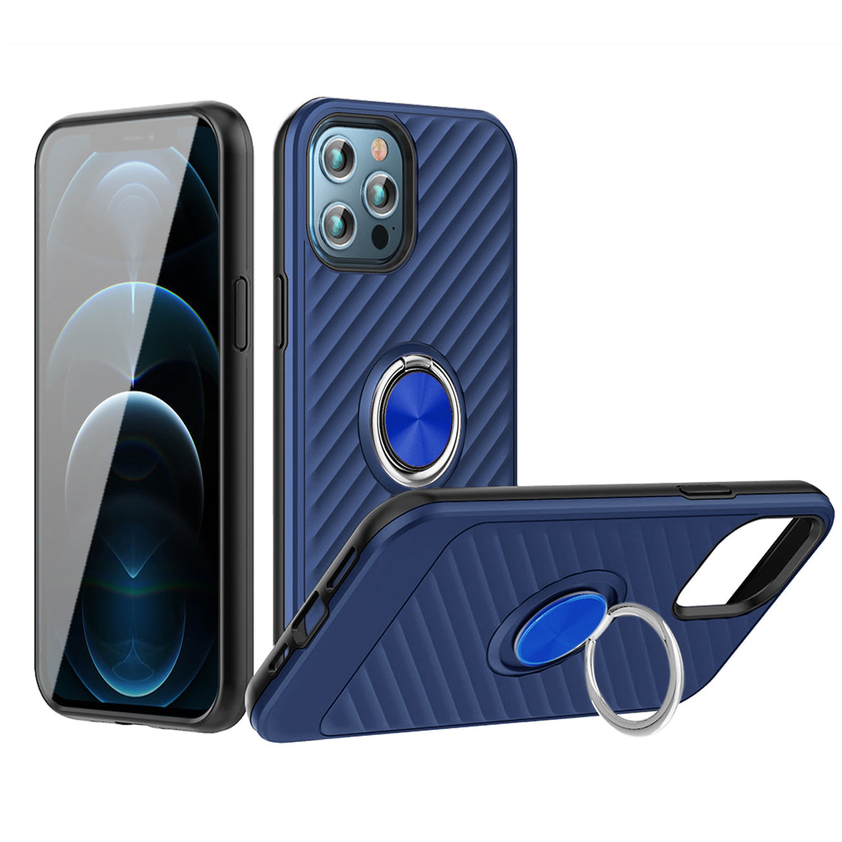Phone Case with Ring Holder APPLE IPHONE 12/IPHONE 12 PRO In Blue