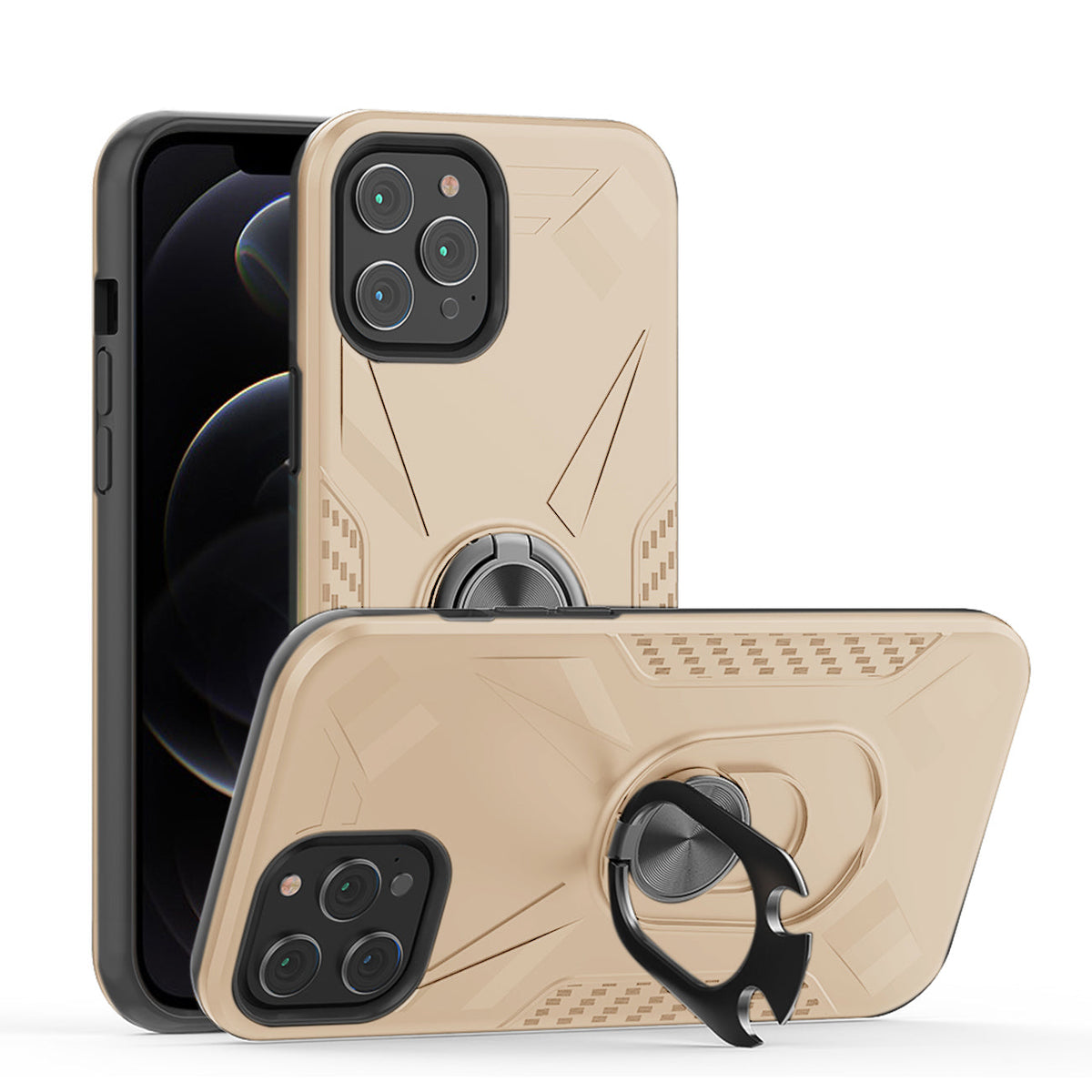 APPLE IPHONE 12 /IPHONE 12 PRO Case with Ring Holder In Gold