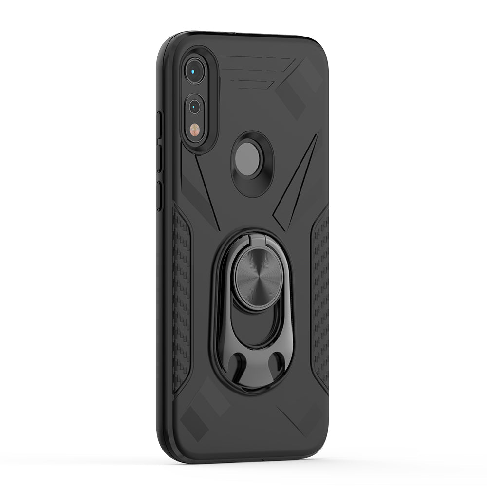 MOTOROLA E7 Case with Ring Holder In Black