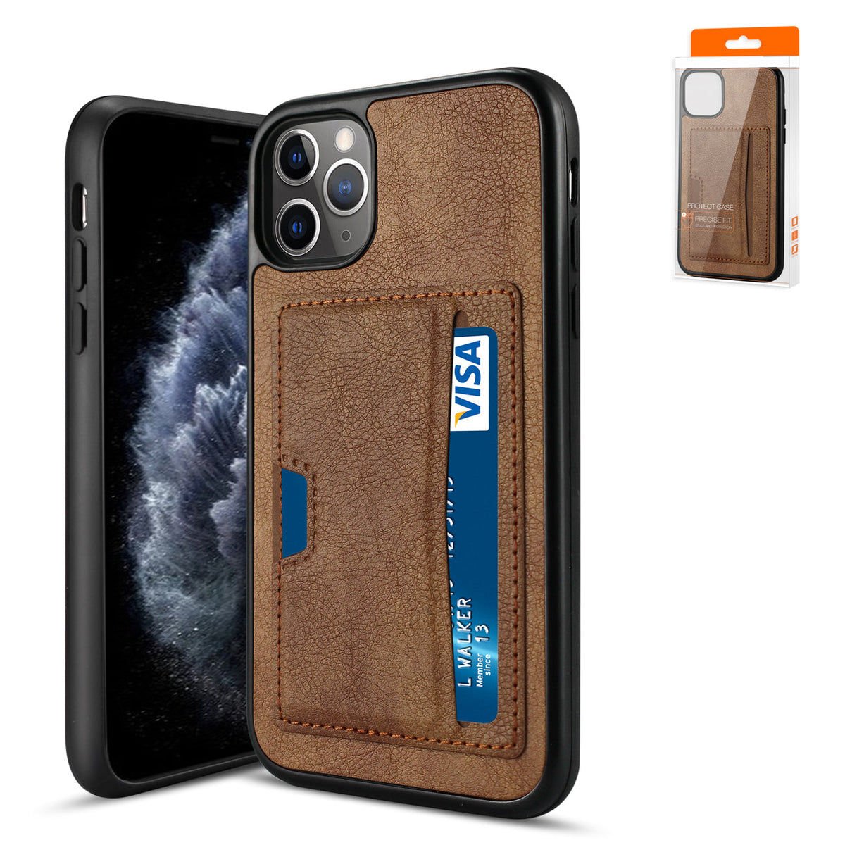 Reiko APPLE IPHONE 11 PRO Card Pocket Case In Brown