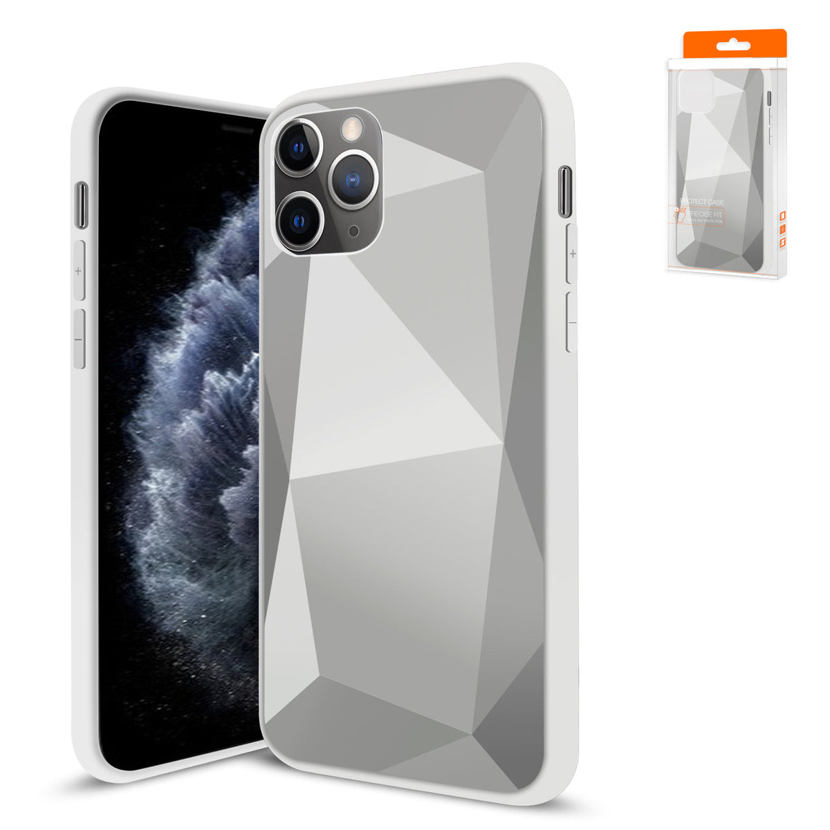 Reiko Apple iPhone 11 Pro Max Apple Diamond Cases In Silver | SKU: PC15-IPH11MAXSL