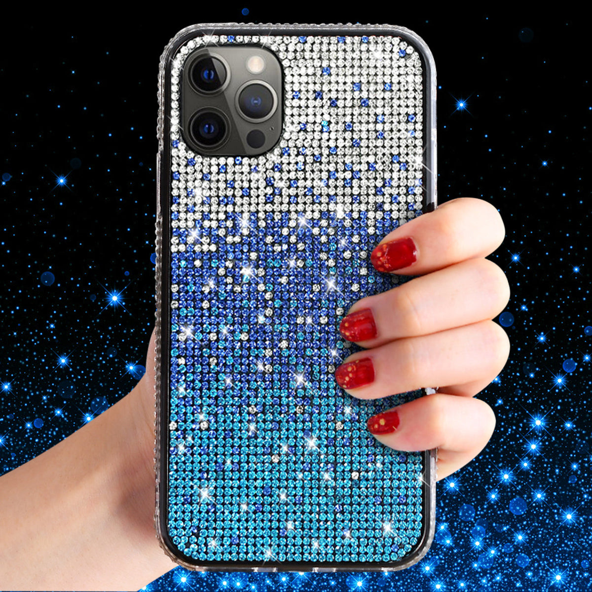 Reiko Design Diamond Case For APPLE IPHONE 12 PRO MAX In Blue