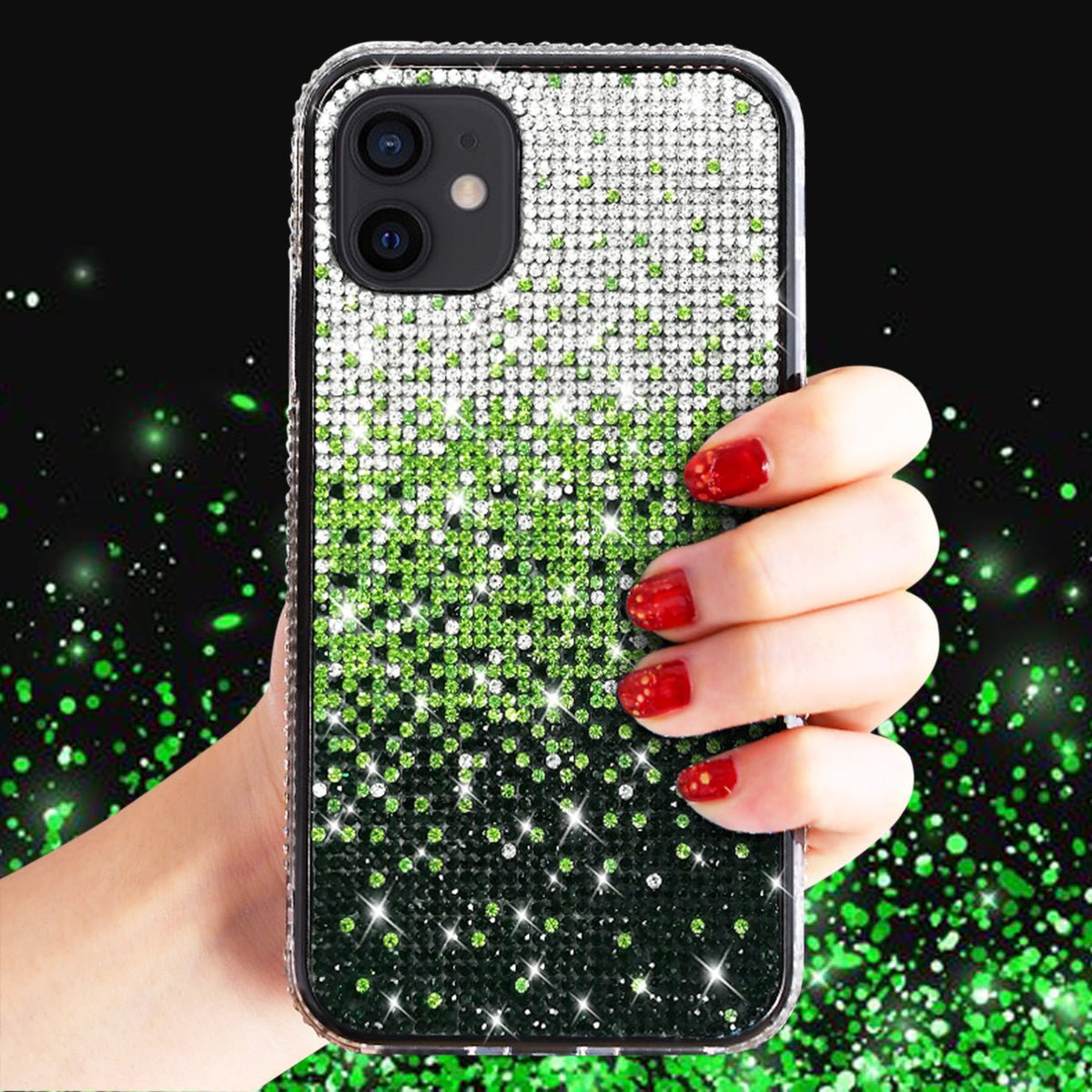 Reiko Design Diamond Case For APPLE IPHONE 12 MINI  In Green