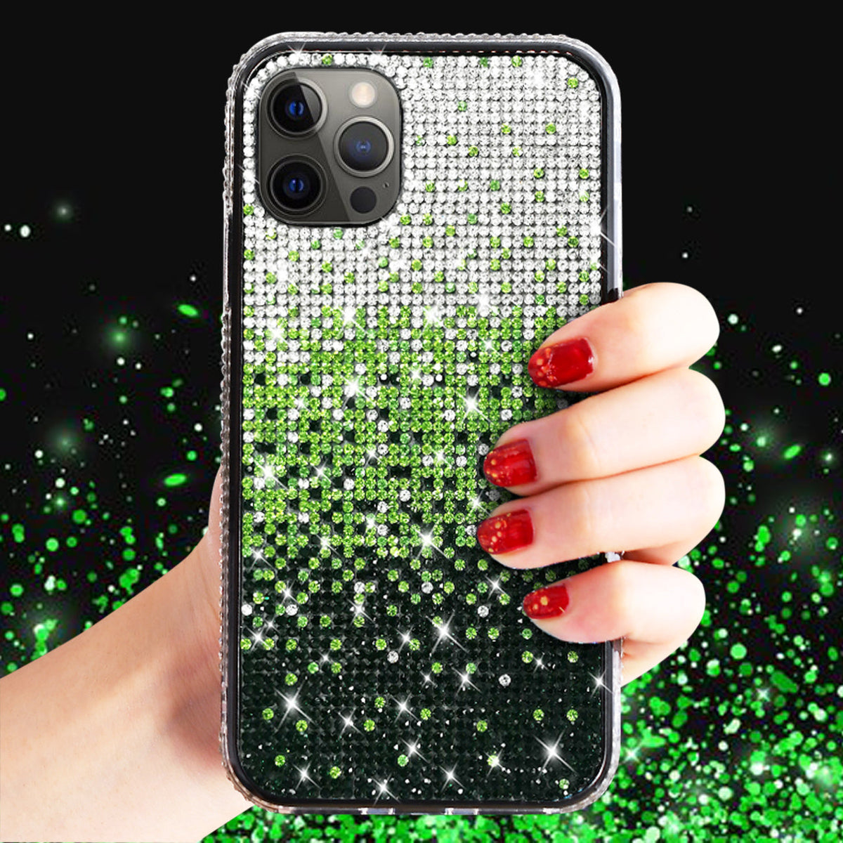 Reiko Design Diamond Case For APPLE IPHONE 12 /IPHONE 12 PRO In Green