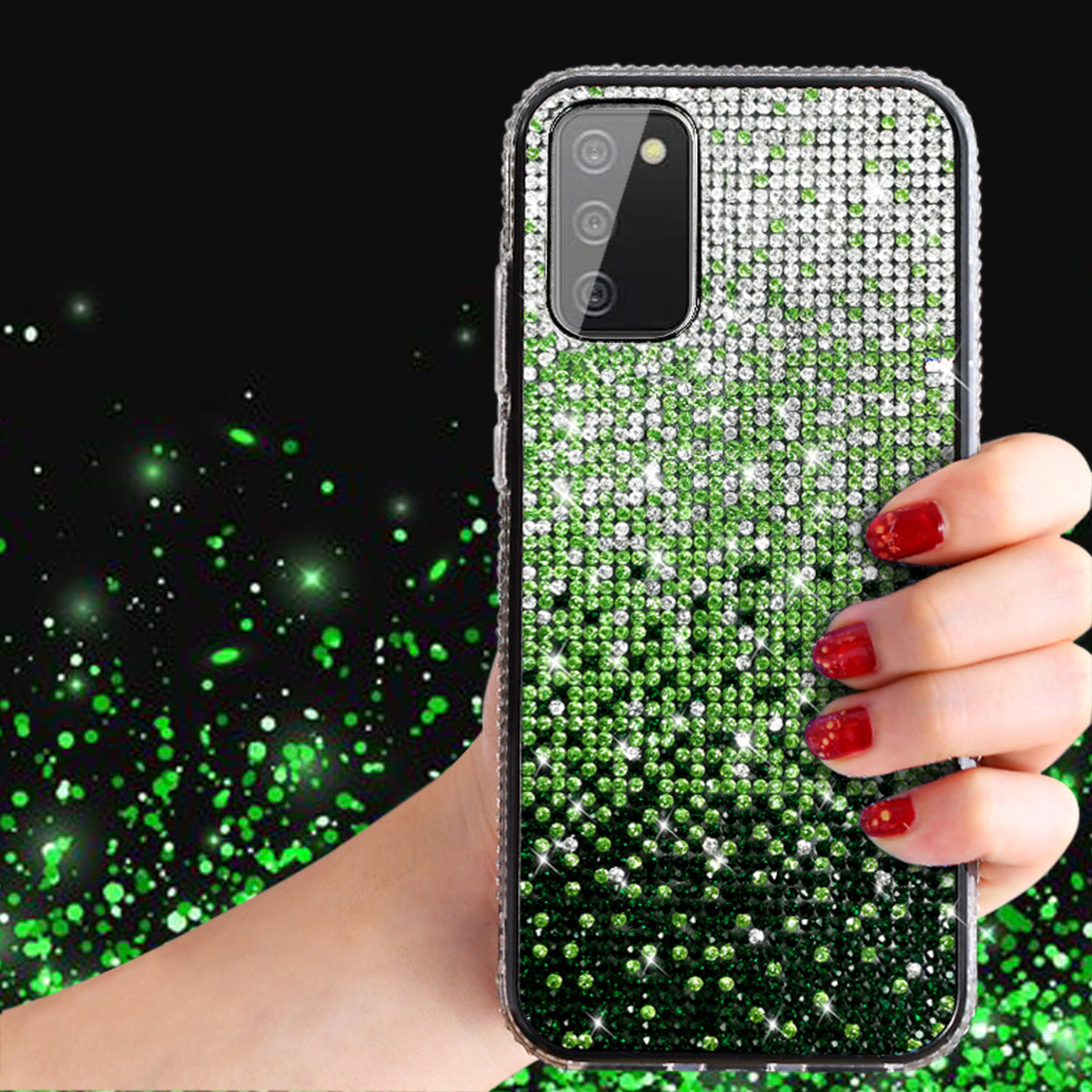 Reiko Design Diamond Case For GALAXY A02S In Green