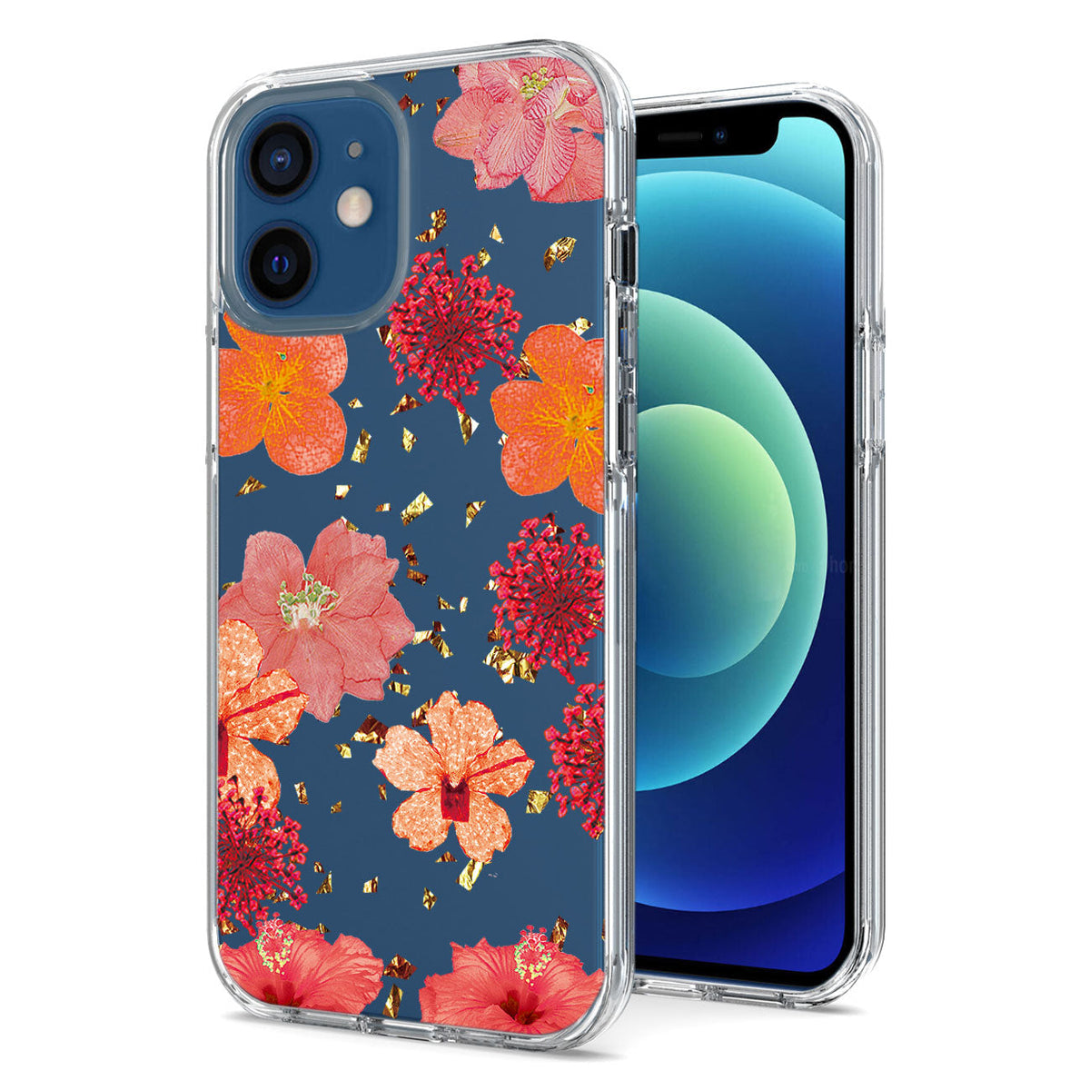 Pressed dried flower Design Phone case for APPLE IPHONE 12 MINI in Red