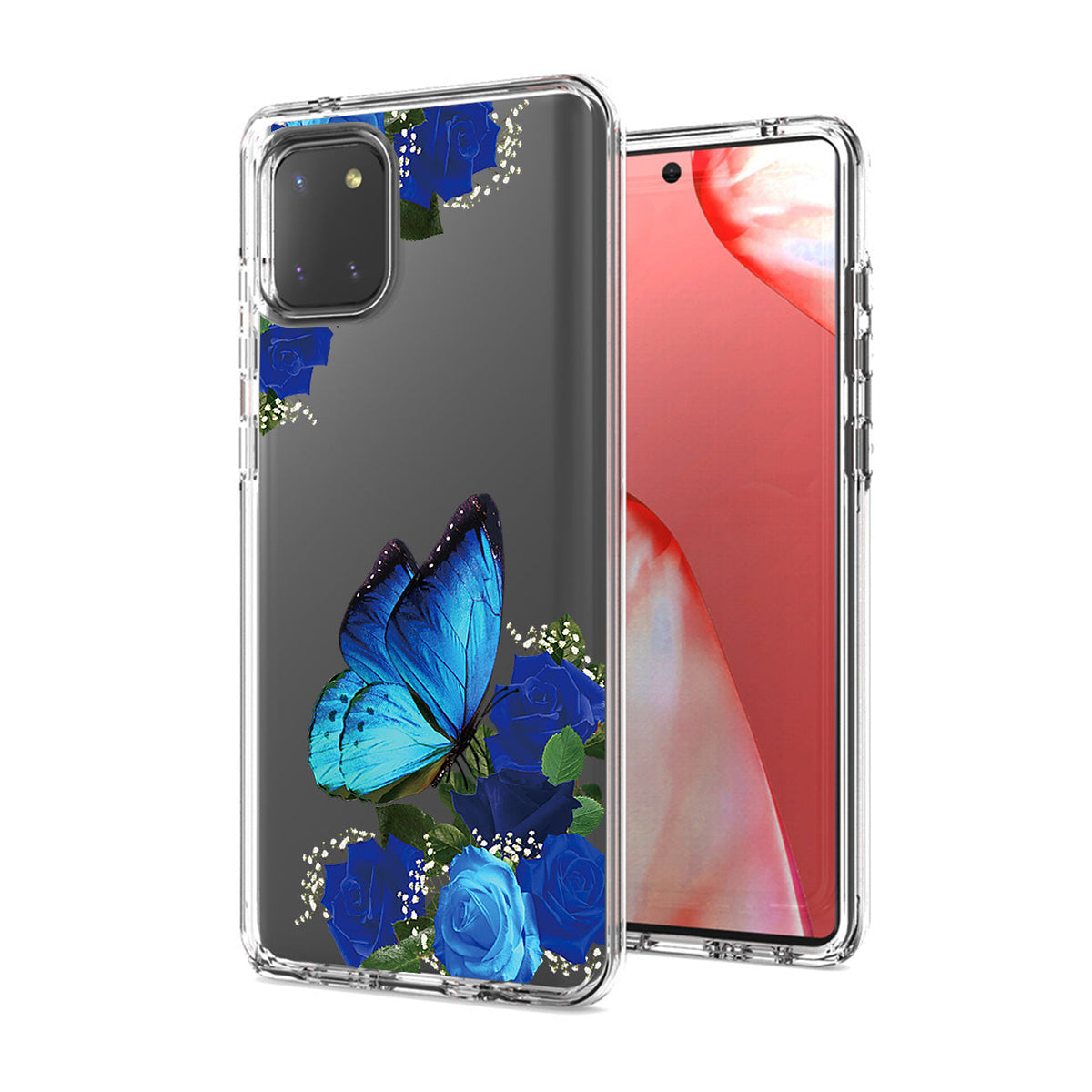 Pressed dried flower Design Phone case for  SAMSUNG GALAXY A81/Note 10 Lite/M60S In Blue