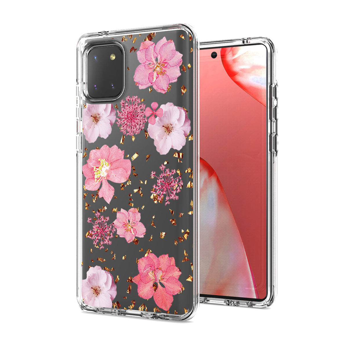 Pressed dried flower Design Phone case for  SAMSUNG GALAXY A81/Note 10 Lite/M60S In Pink
