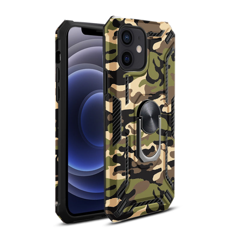 Reiko Phone Case with Magnetic Ring Holder For IPHONE 12 MINI In Green