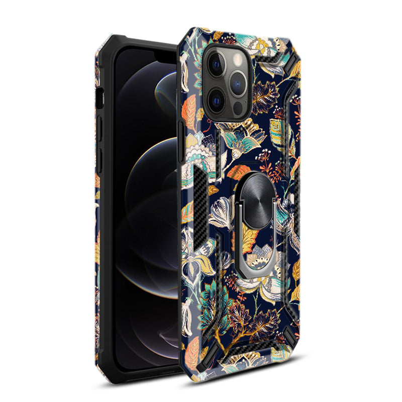 Reiko Phone Case with Magnetic Ring Holder For IPHONE 12/ IPHONE 12 PRO In Navy