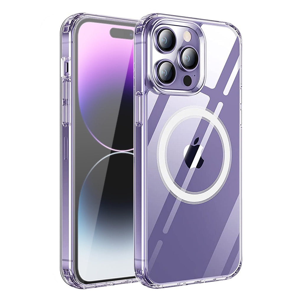 Reiko Magnetic Wireless Charging TPU Bumper Case For iPhone 14 Pro In Clear