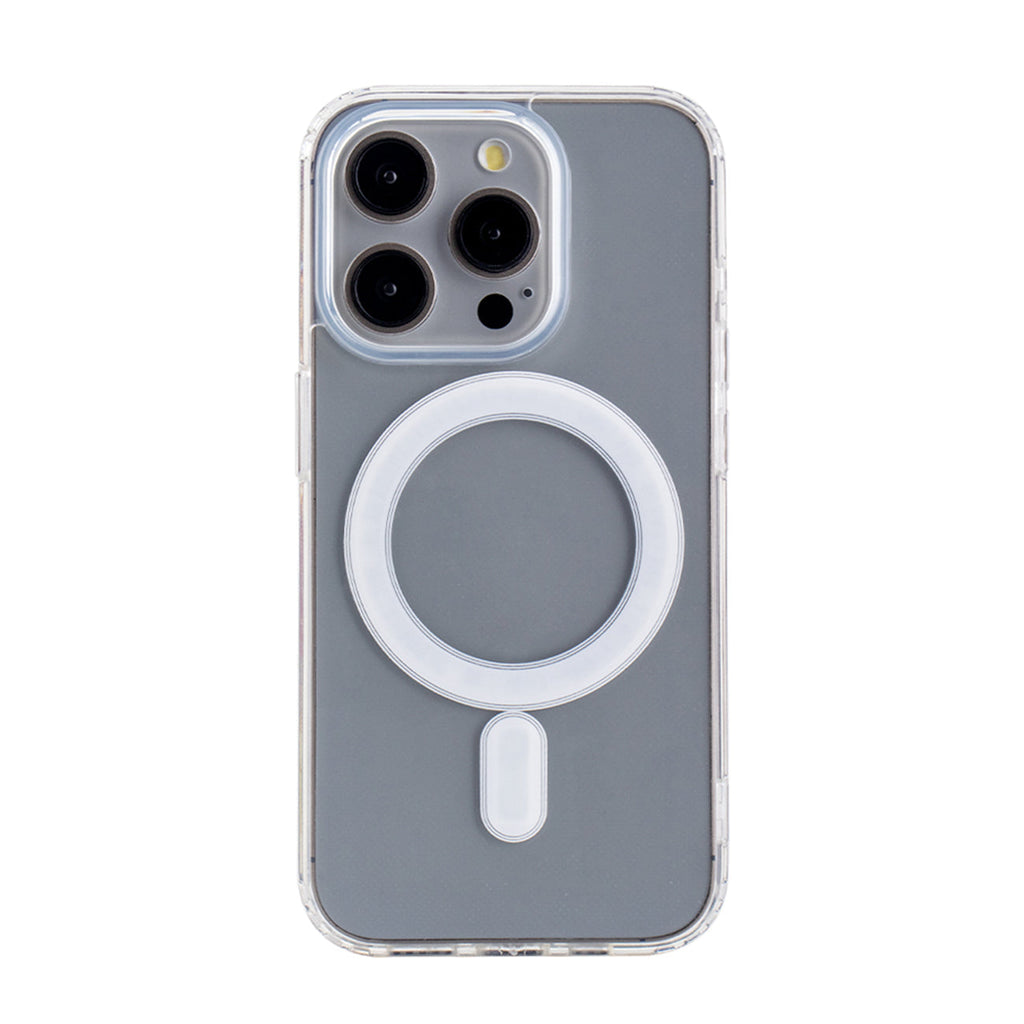 Reiko Magnetic Wireless Charging TPU Bumper Case For iPhone 15 Pro In Clear