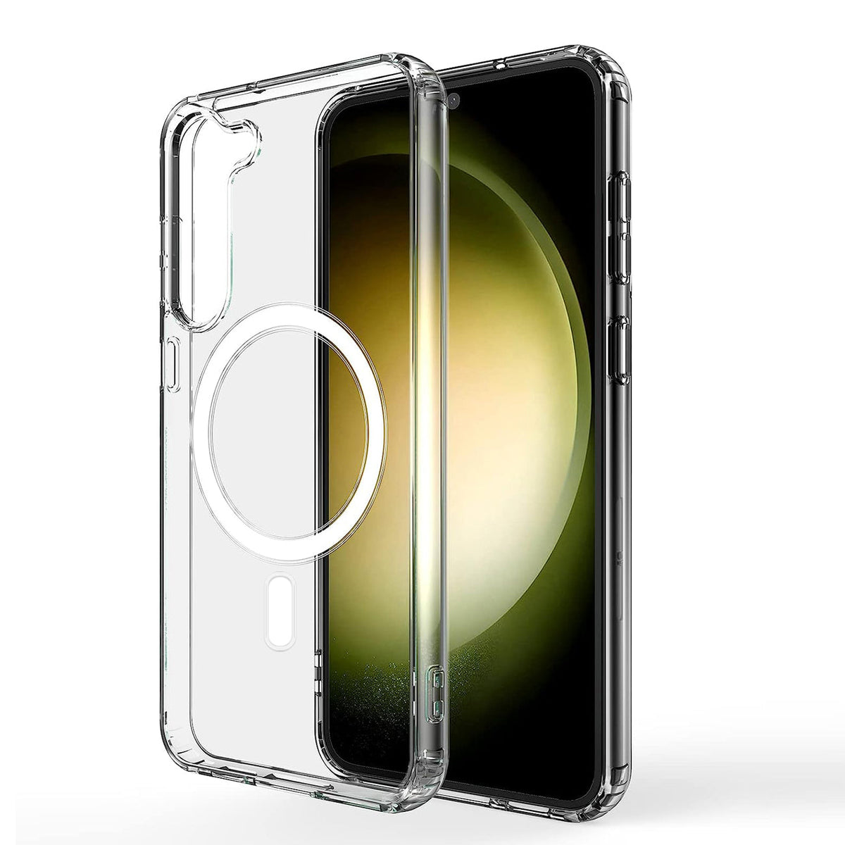 Reiko Magnetic Wireless Charging TPU Bumper Case For Samsung S 23 Plus In Clear