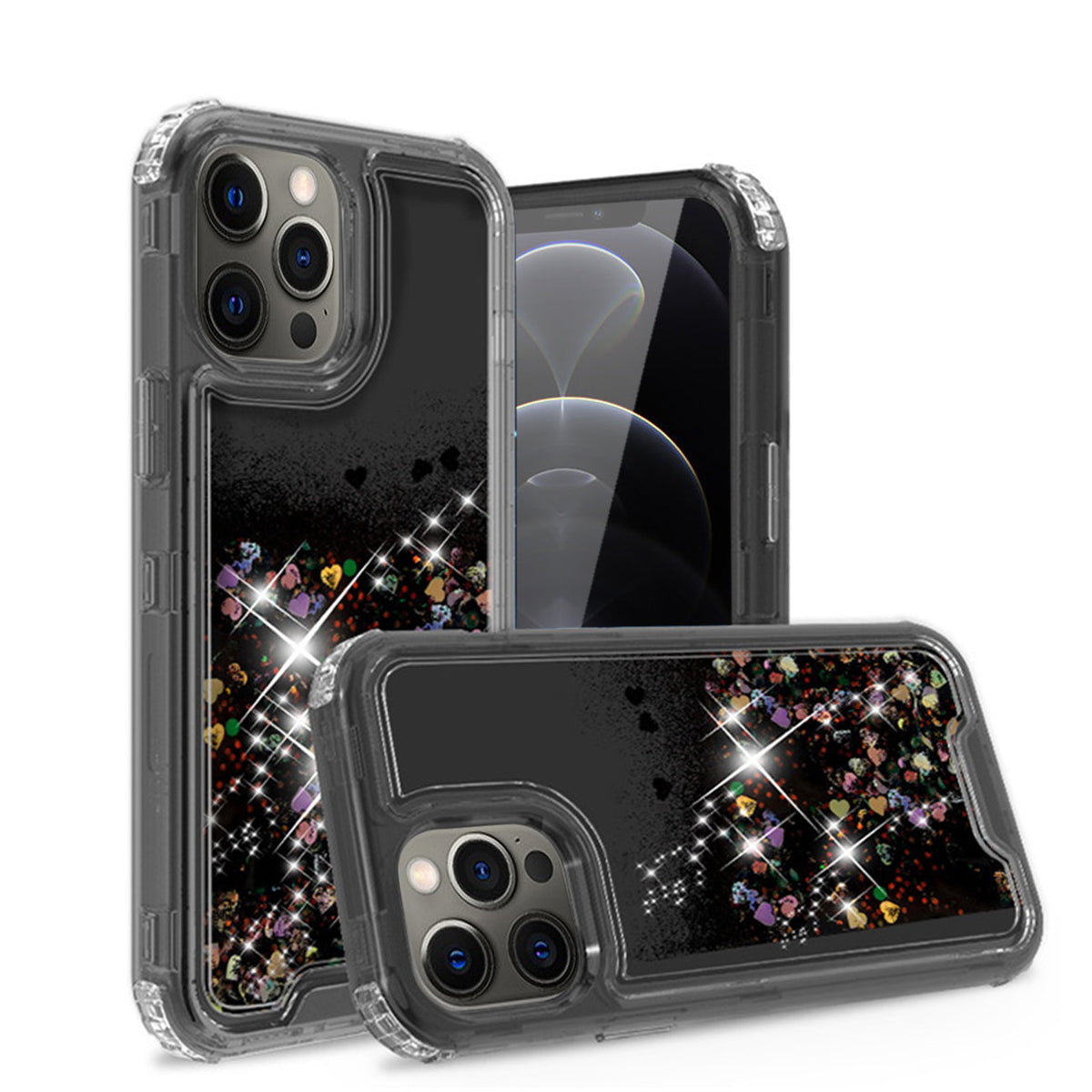 Glitter Case Moving Quicksand In BlackAPPLE IPHONE 12 PRO MAX In Black