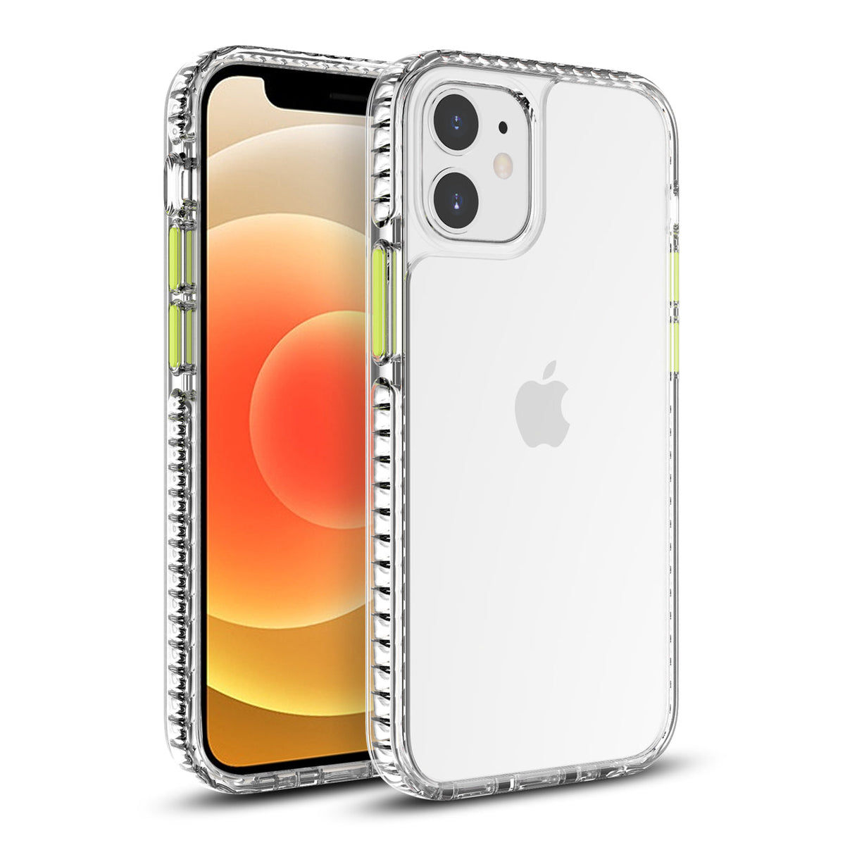 TPU Bumper Shockproof Case With Embedded Coil In BlackAPPLE IPHONE 12 MINI In Clear Yellow