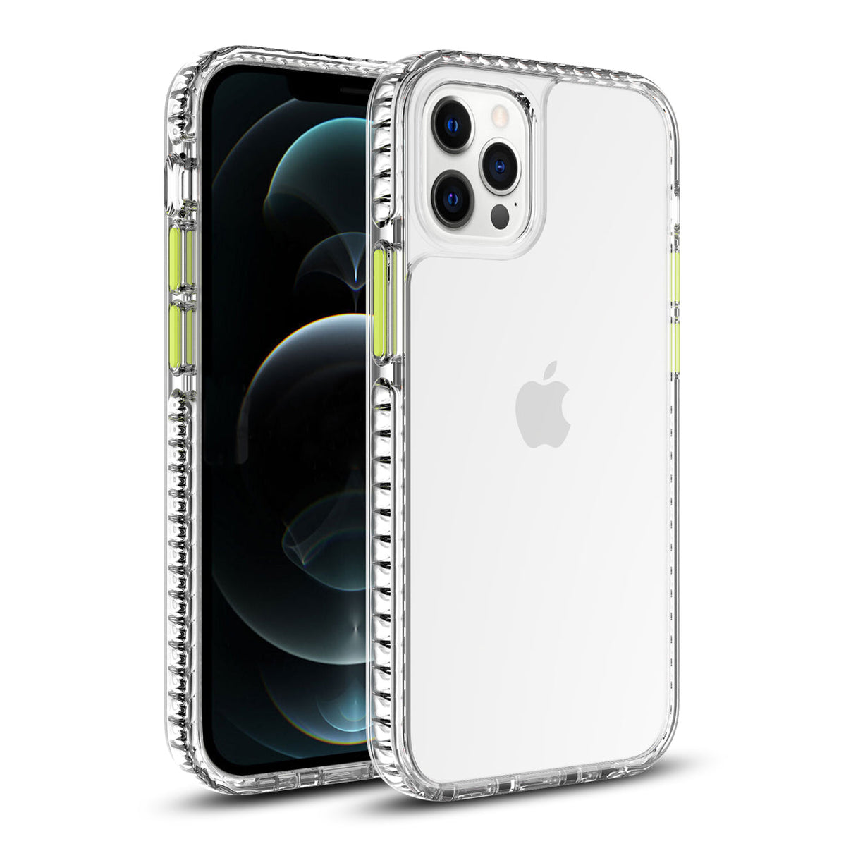 TPU Bumper Shockproof Case With Embedded Coil In BlackAPPLE IPHONE 12/IPHONE 12 PRO In Clear Yellow