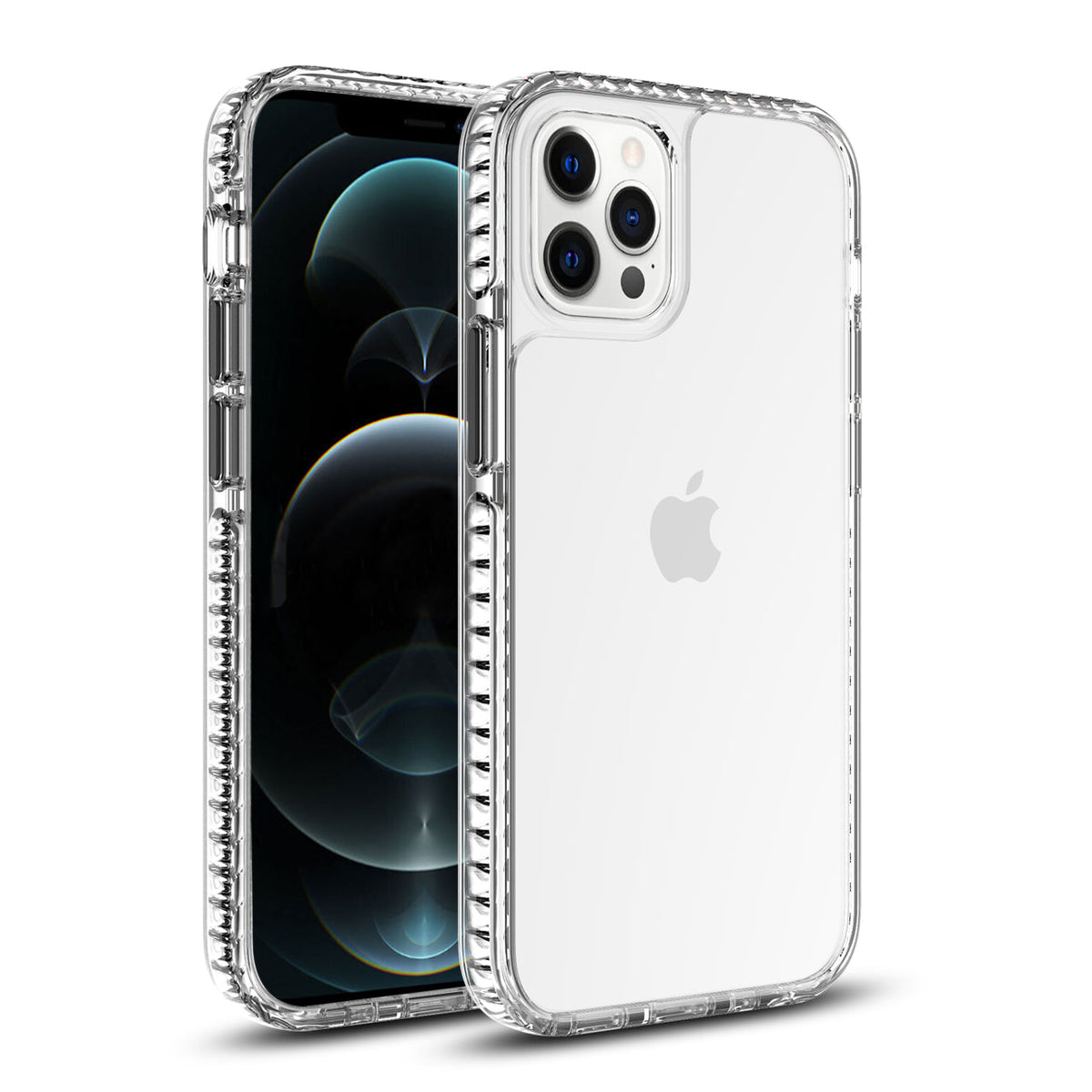 TPU Bumper Shockproof Case With Embedded Coil In BlackAPPLE IPHONE 12 PRO MAX In Clear Black