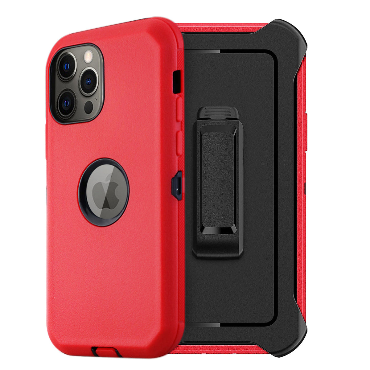 Multilayer Full Protection with Built-In Screen Protector CaseAPPLE IPHONE 12/IPHONE 12 PRO In Red