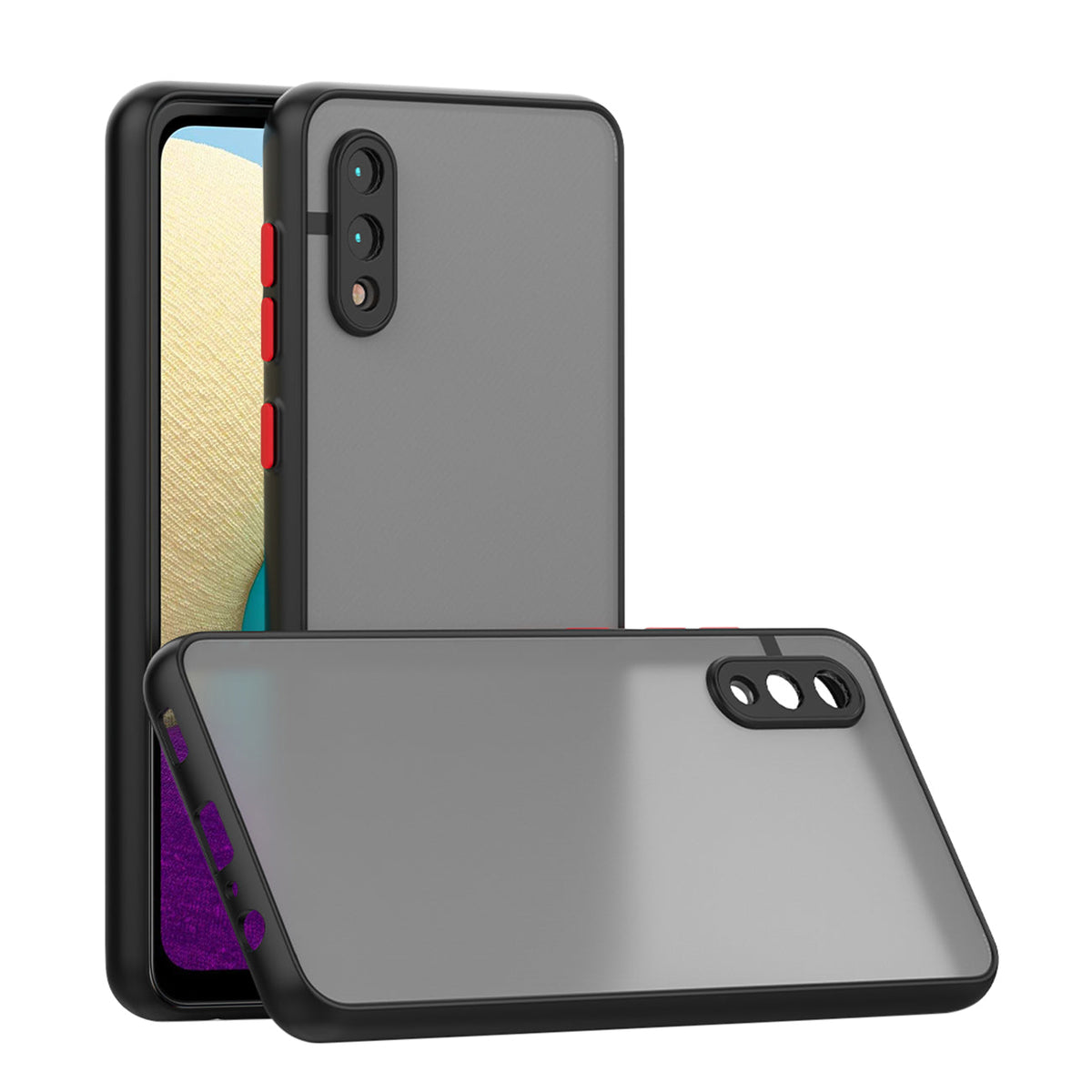Camera Protection Translucent Case For Samsung Galaxy A20 /M02  In Black