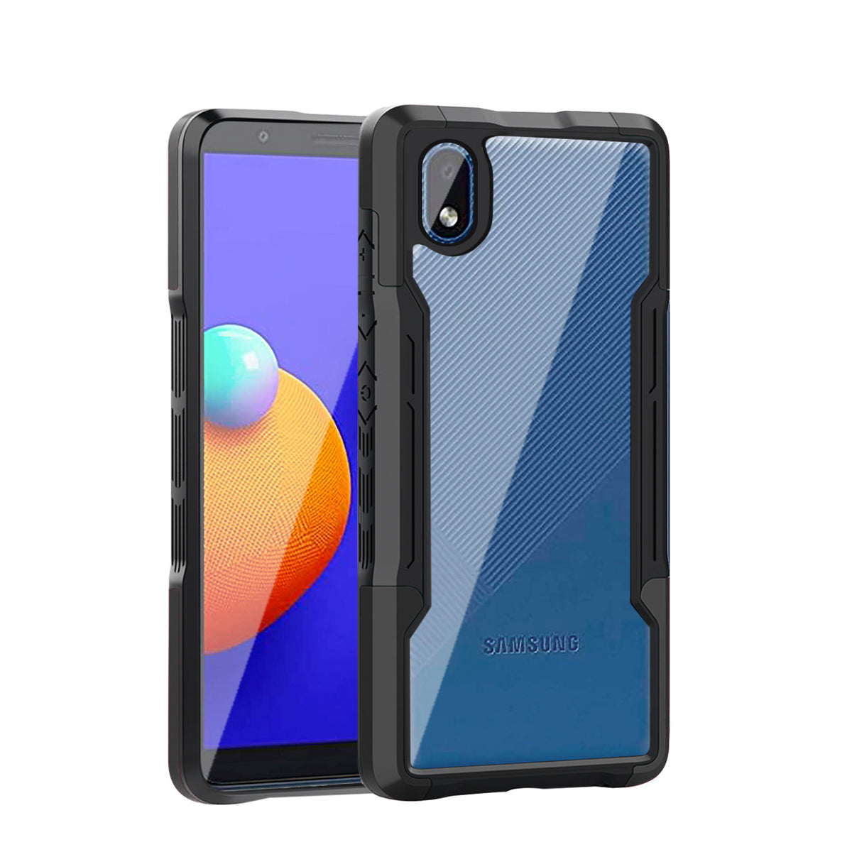 Shockproof Excellent Grip with Silky Feeling for Samsung Galaxy A01 Core In Black
