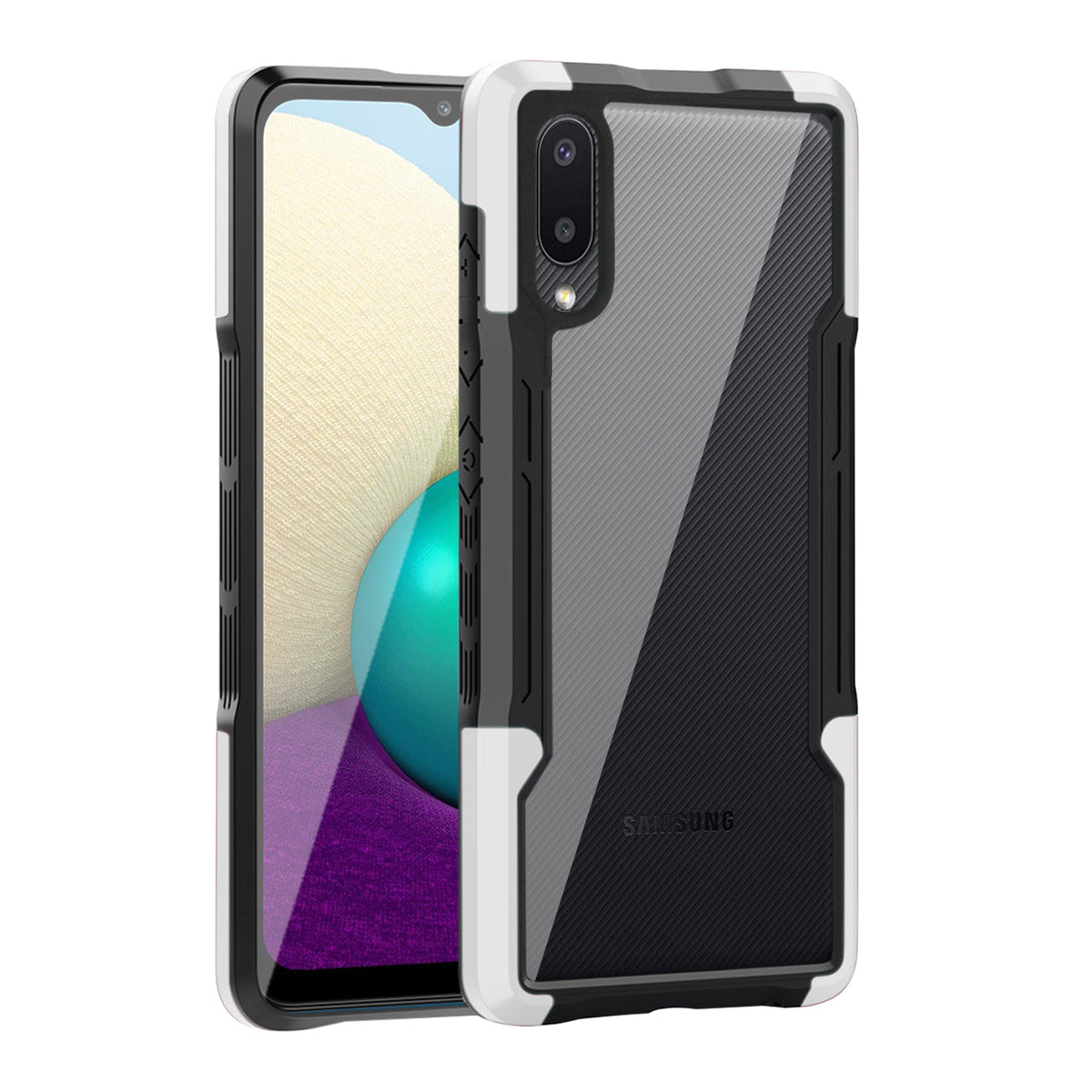 Shockproof Excellent Grip with Silky Feeling for Samsung Galaxy A20 /M02 In White
