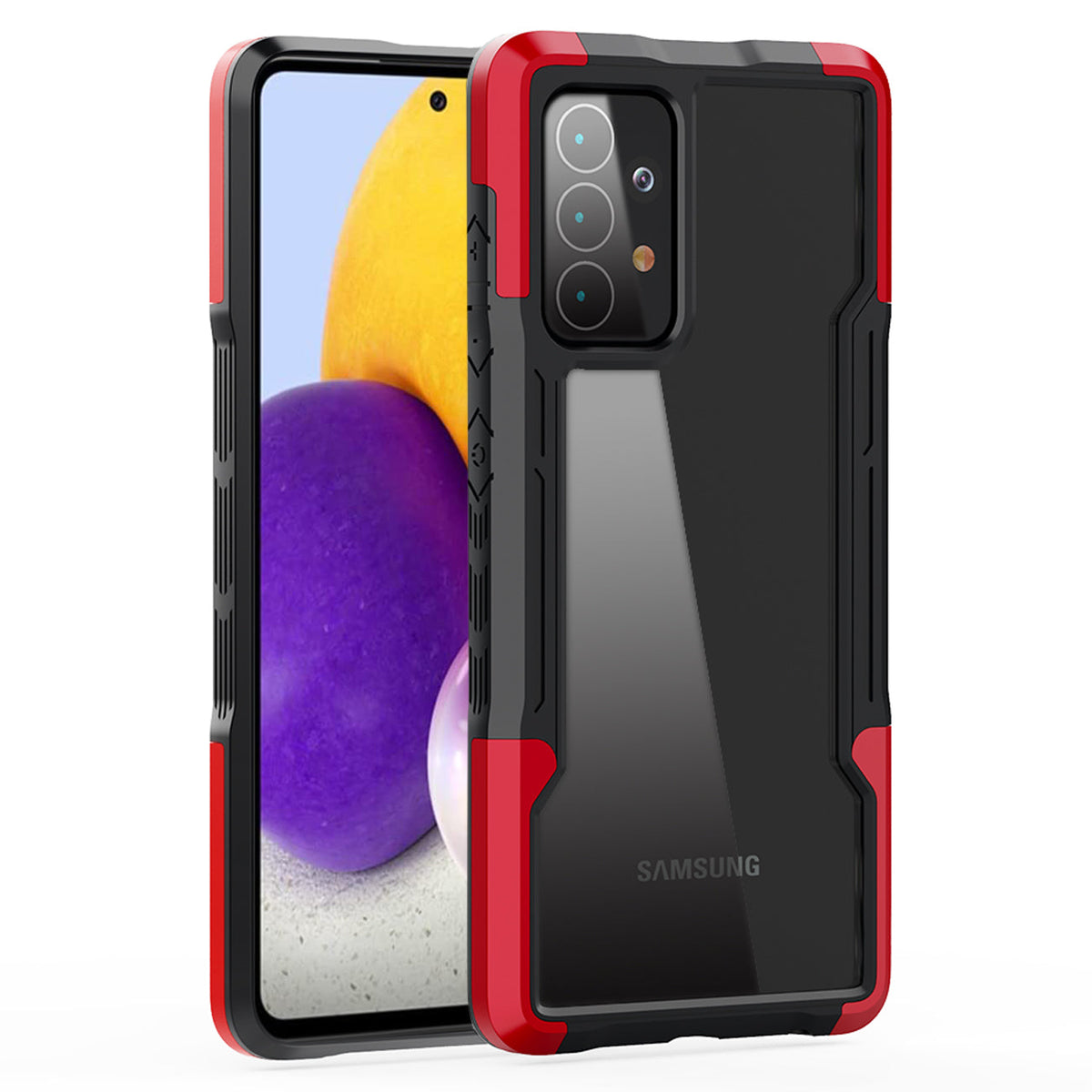 Shockproof Excellent Grip with Silky Feeling for Samsung Galaxy A72 5G In Red