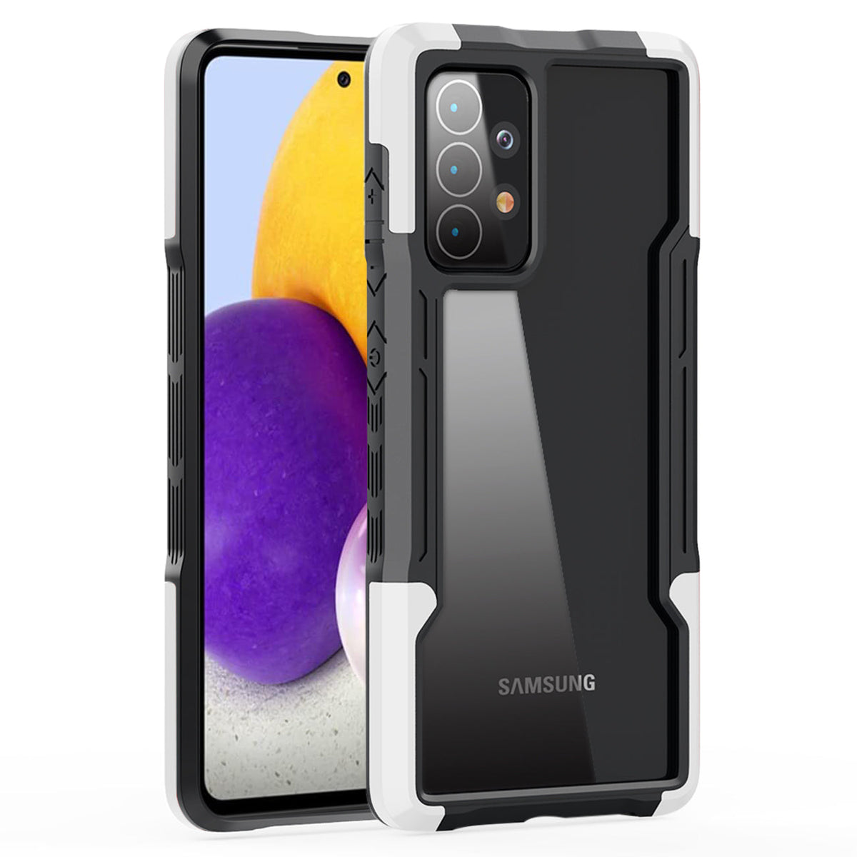 Shockproof Excellent Grip with Silky Feeling for Samsung Galaxy A72 5G In White