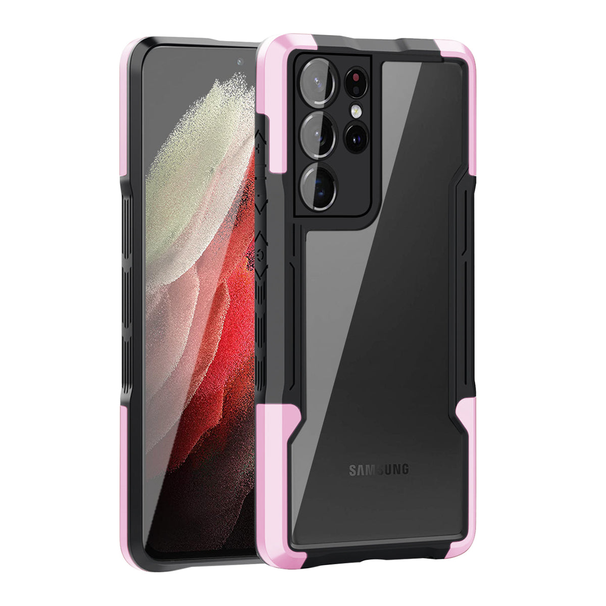 Shockproof Excellent Grip with Silky Feeling for Samsung Galaxy S21 Ultra In Pink
