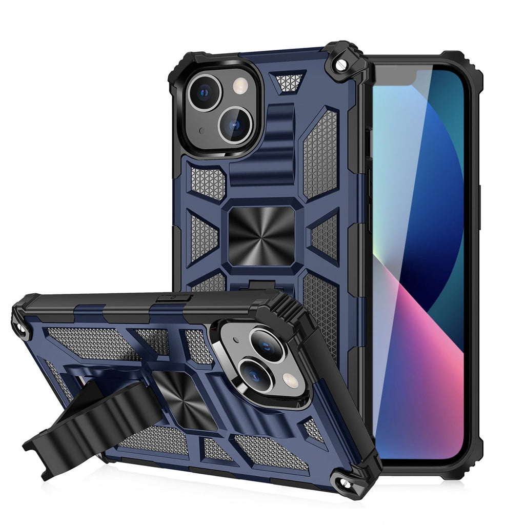 Built-in Kickstand TPU Case with Magnetic Mount for APPLE IPHONE 13 in Blue