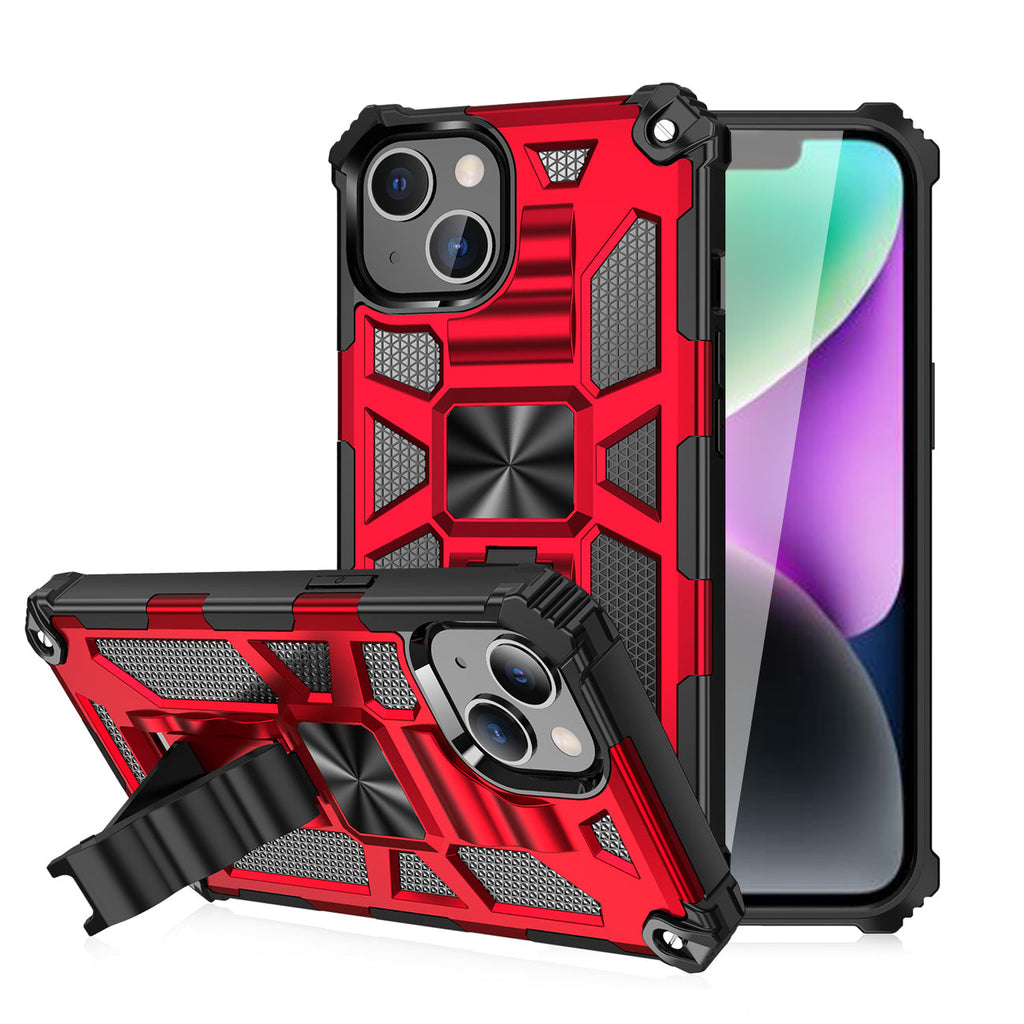 Built-in Kickstand TPU Case with Magnetic Mount for APPLE IPHONE 14 PLUS in Red