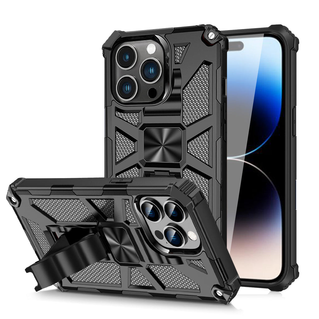 Built-in Kickstand TPU Case with Magnetic Mount for APPLE IPHONE 14 PRO in Black