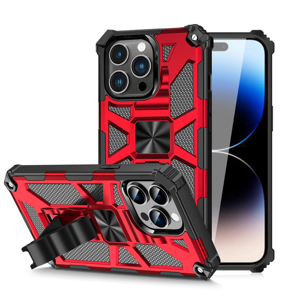 Built-in Kickstand TPU Case with Magnetic Mount for APPLE IPHONE 14 PRO MAX in Red