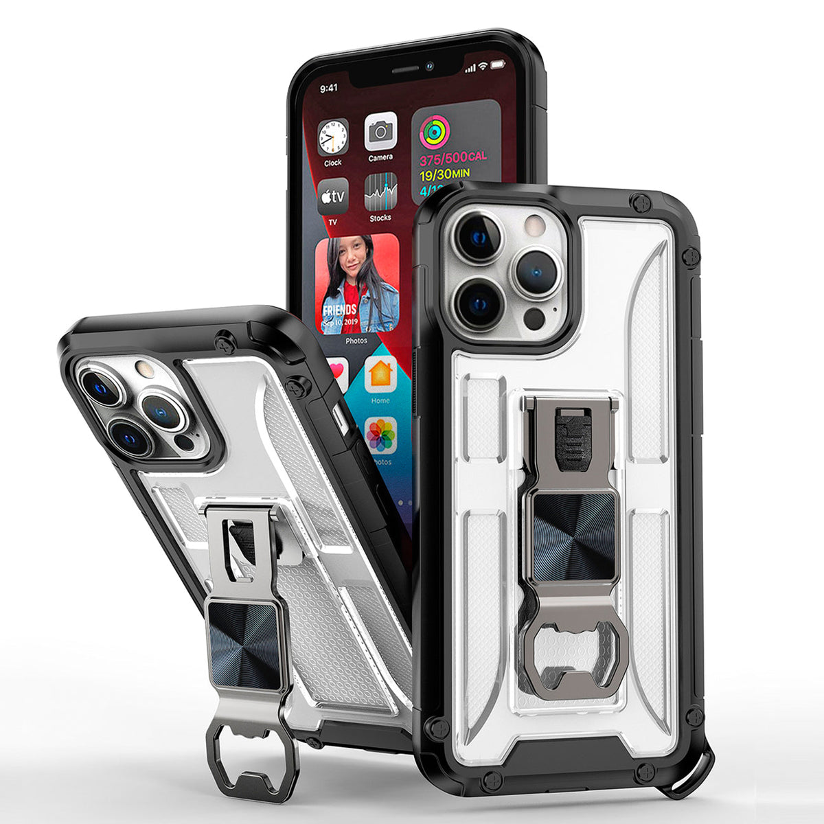 Kickstand Ring Holder/Bottle Opener with Magnetic Car Mount for APPLE IPHONE 13 Pro