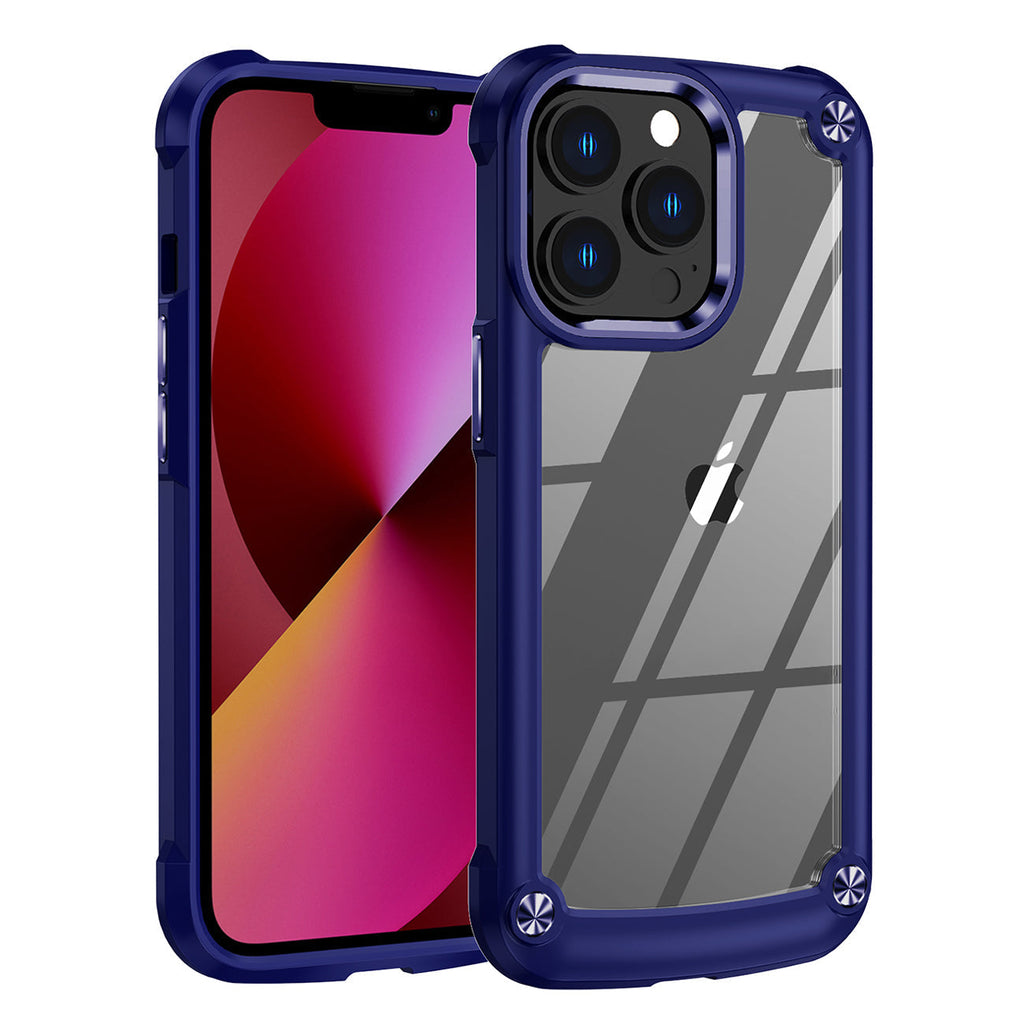 High Quality Clean PC,TPU and Metal Bumper Case For iPhone 13 PRO In Black