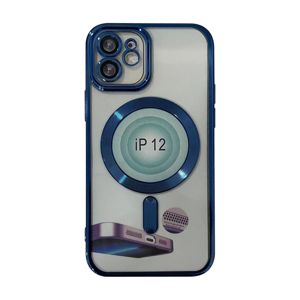 Magnetic Wireless Charging TPU Bumper Case For iPhone 14 Pro In Blue