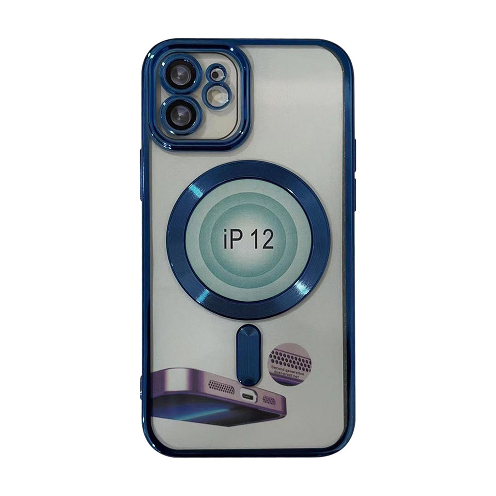 Magnetic Wireless Charging TPU Bumper Case For iPhone 14 Plus In Blue