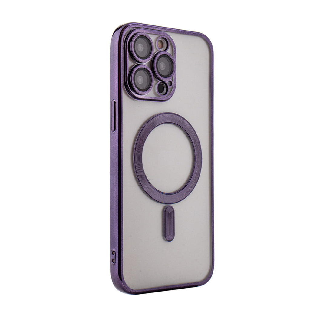 Magnetic Wireless Charging TPU Bumper Case For iPhone 14 Pro Max In Purple