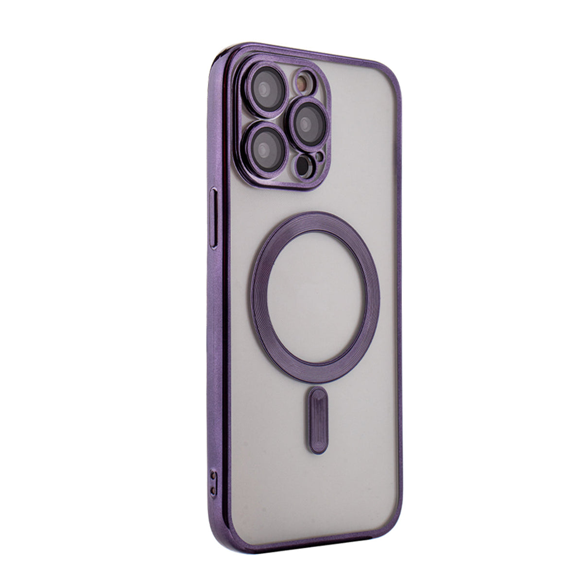 Magnetic Wireless Charging TPU Bumper Case For iPhone 14 Pro Max In Purple