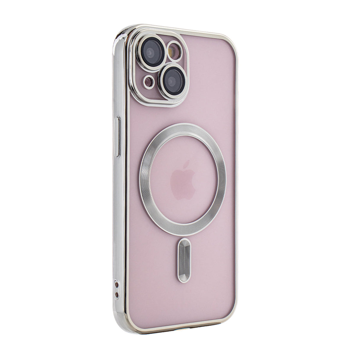 Magnetic Wireless Charging TPU Bumper Case For iPhone 15 In Silver