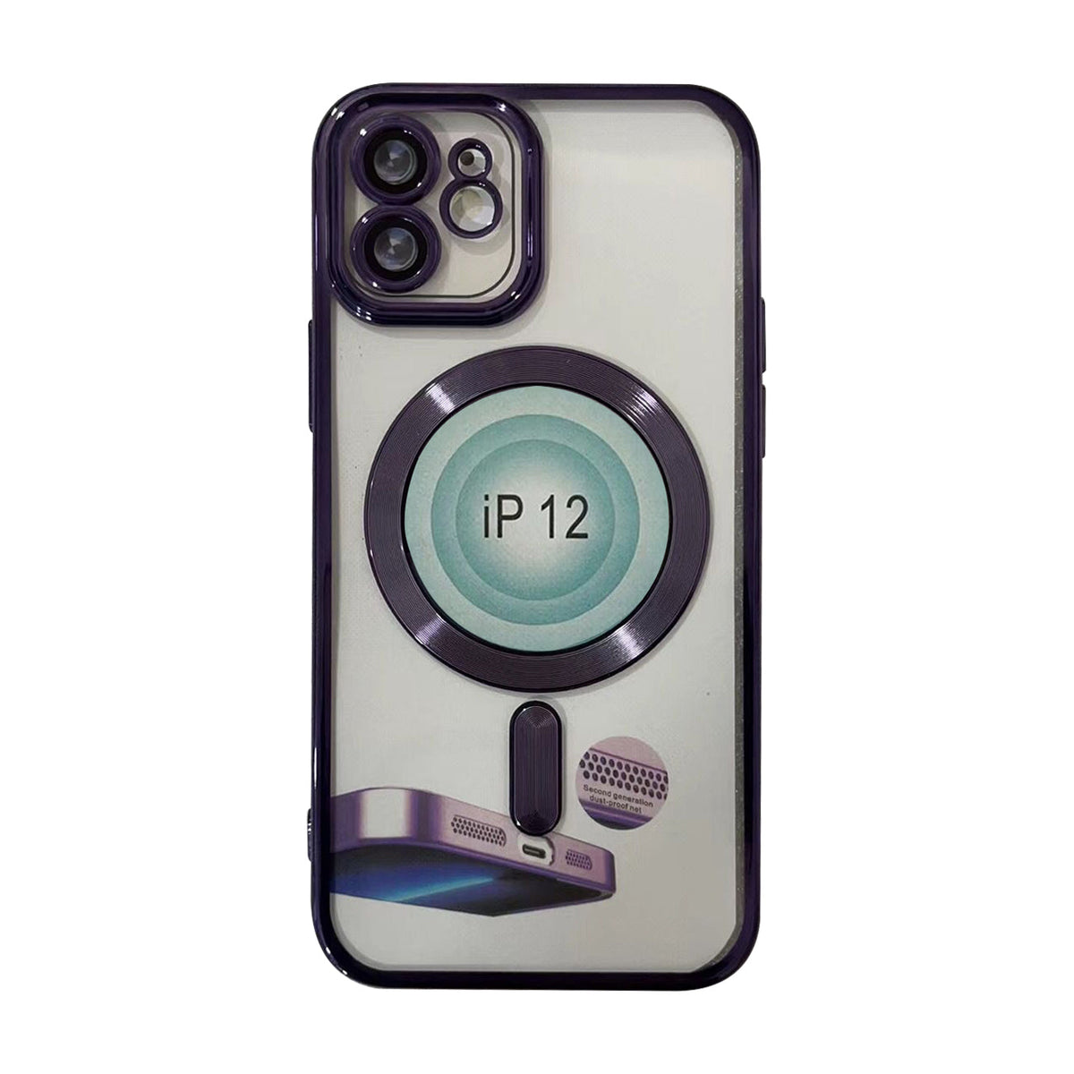 Magnetic Wireless Charging TPU Bumper Case For iPhone 14 Pro In Purple