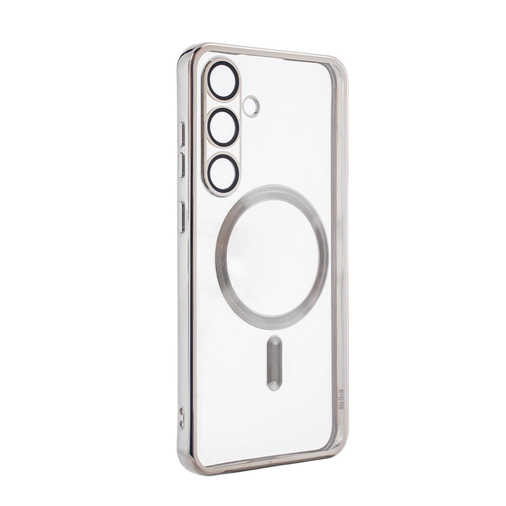 Magnetic Wireless Charging TPU Bumper Case For SAMSUNG S24 Plus In Silver