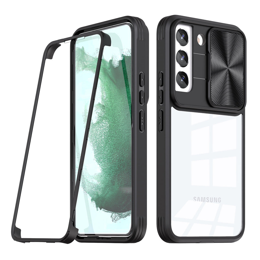 Full Protection With Mobile Phone Protective Film Slide Camera Lens Phone Case For Samsung Galaxy S 22 In Black